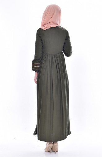 Khaki Hijab Dress 1153-05