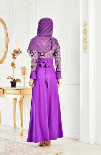 Bedrucktes Kleid 2249-03 Lila 2249-03