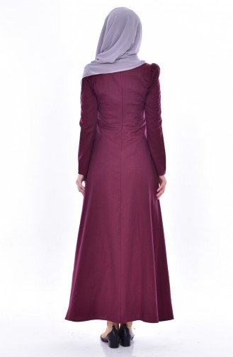 Plum Hijab Dress 7191-09