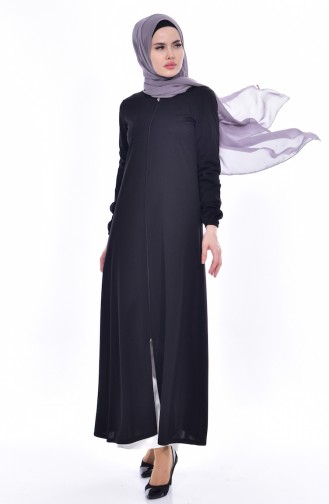 Abaya mit Gummi 3044-01 Schwarz 3044-01