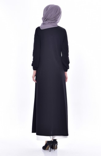 Abaya Manches élastique 3044-01 Noir 3044-01