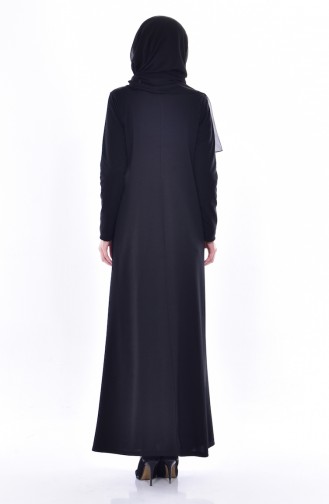 Püskül Detaylı Elbise 9033-01 Siyah