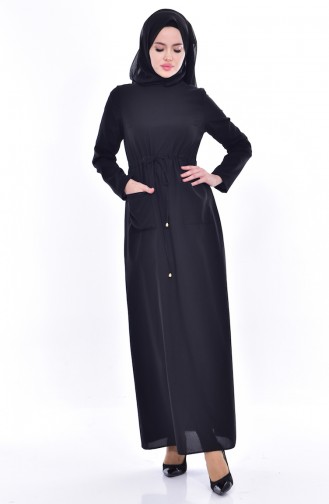 Black Hijab Dress 4414-01