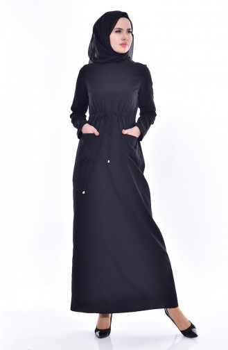 Black Hijab Dress 4414-01