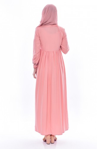 Salmon Hijab Dress 1155-01