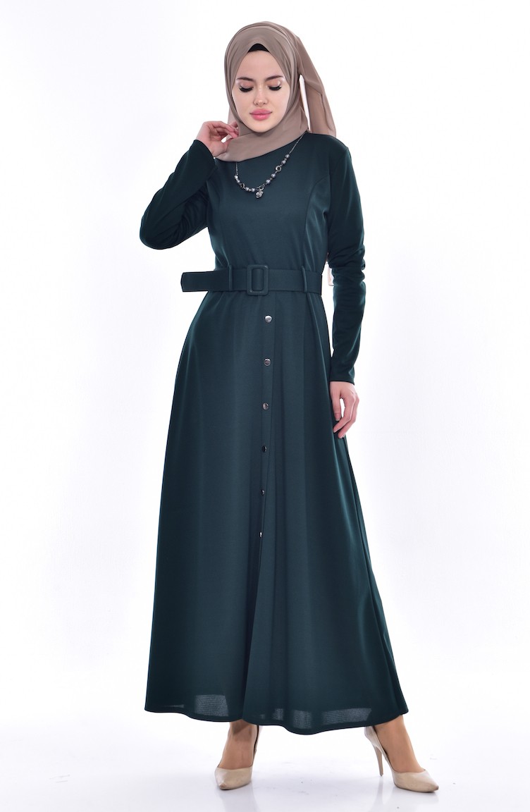 Emerald Green Hijab Dress 1864-02