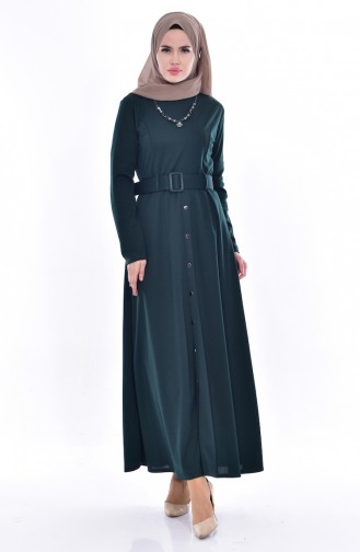 Emerald Green Hijab Dress 1864-02