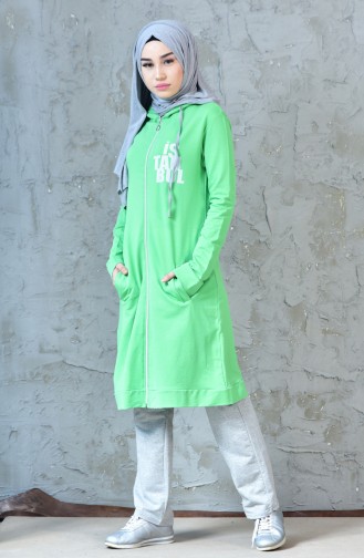 Zippered Tracksuit Suit 18010-16 Light Green 18010-16