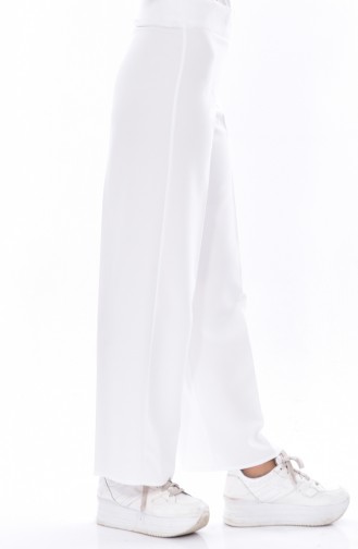 Wide Leg Trousers 1027-08 White 1027-08