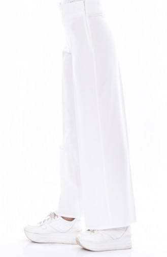 Wide Leg Trousers 1027-08 White 1027-08