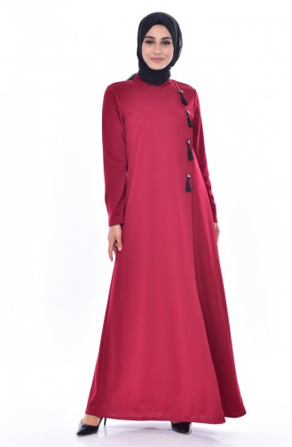 فستان أحمر كلاريت 9033-02