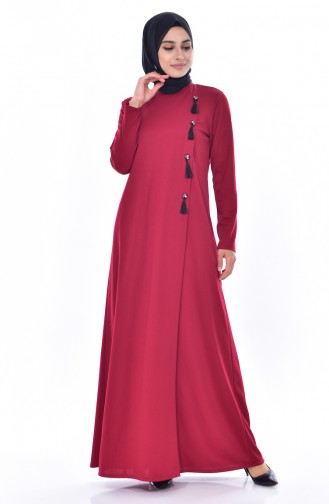 فستان أحمر كلاريت 9033-02