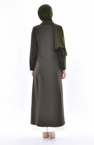 Übergröße Abaya mit Strassstein 2517-01 Khaki 2517-01