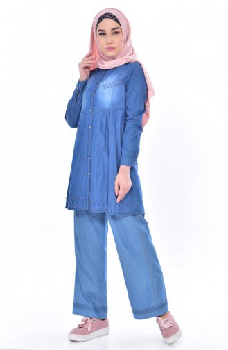 Pearls Jeans Tunic 4004-01 Jeans Blue 4004-01