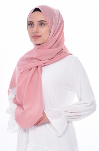شال شيفون بتصميم سادة 70072-25 لون وردي داكن 25