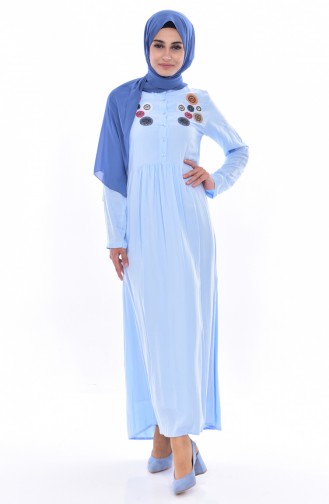 Embroidered Dress 80131-02 Blue 80131-02