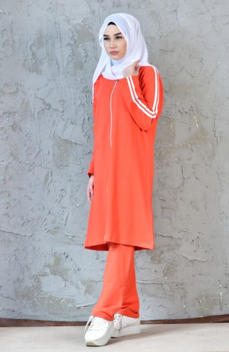 Zippered Tracksuit Suit 18090-11 Orange 18090-11