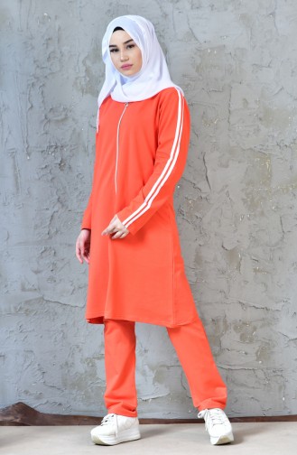 Zippered Tracksuit Suit 18090-11 Orange 18090-11