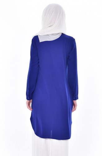 Düğmeli Tunik 0666-08 Saks