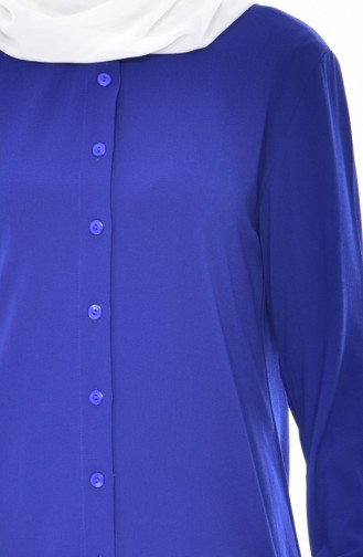 Düğmeli Tunik 0666-08 Saks 0666-08