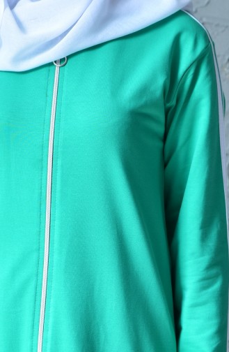 Zippered Tracksuit Suit 18090-07 Green 18090-07
