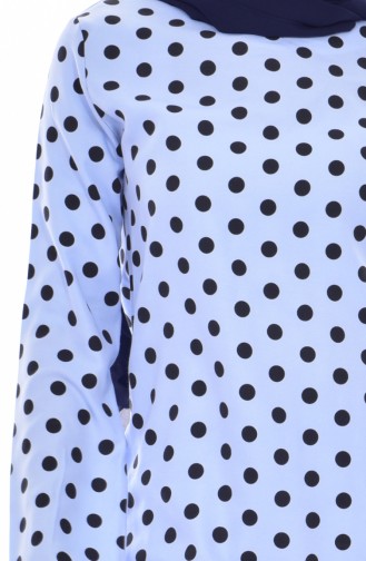 TUBANUR Polka Dot Tunic Trousers Double Suit 2968-02 Baby Blue 2968-02