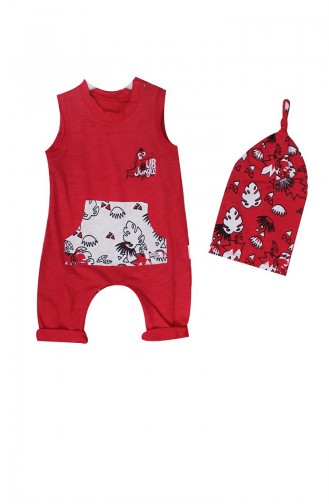 Baby 2 Pcs Dino Overalls WG8269-02 Red 8269-02