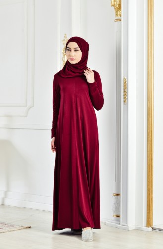 Umra Dress with Scarf Gift 6095-08 Bordeaux 6095-08