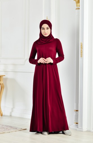 Umra Dress with Scarf Gift 6095-08 Bordeaux 6095-08