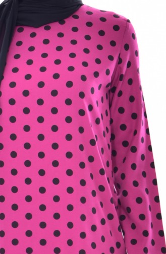 TUBANUR Polka Dot Tunic Trousers Double Suit 2968-01 Fuchsia 2968-01