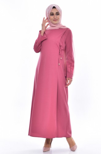 Dilber  Side Tied Abaya 7011-04 Dried Rose 7011-04