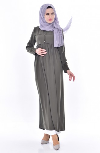 Abaya mit Reißverschluss 5912-03 Khaki Grün 5912-03