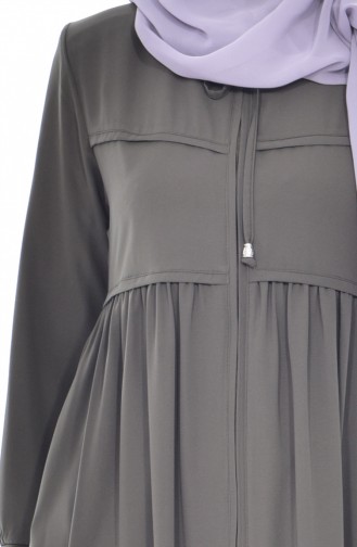 Zippered Abaya 5912-03 Khaki Green 5912-03