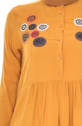 Embroidered Dress 80131-05 Mustard 80131-05