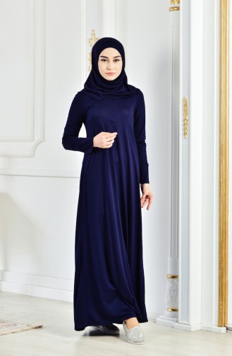 Umra Dress with Scarf Gift 6095-04 Navy 6095-04