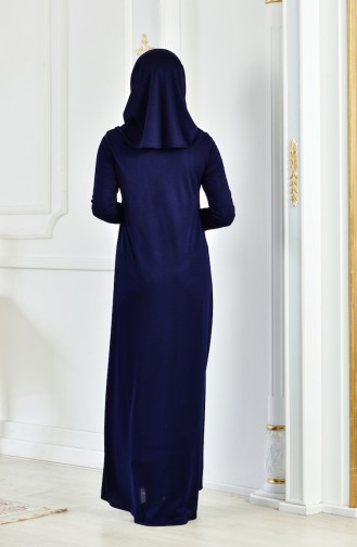 Umra Dress with Scarf Gift 6095-04 Navy 6095-04