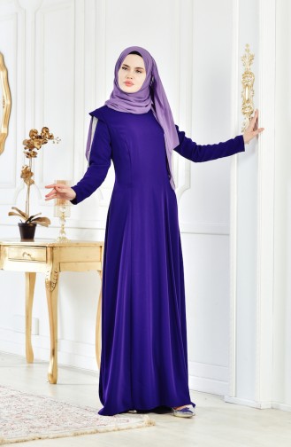 Sleeve Handle Evening Dress 1040-03 Purple 1040-03