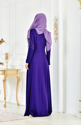 Sleeve Handle Evening Dress 1040-03 Purple 1040-03