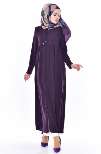 Abaya a Fermeture 5912-04 Plum 5912-04