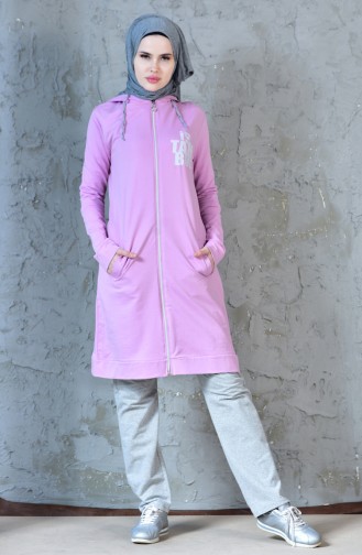 Zippered Tracksuit Suit 18010-19 Pink 18010-19