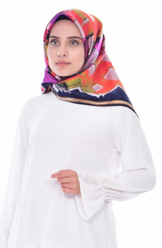 Sarar İpek Eşarp 1845-04 Siyah Lacivert