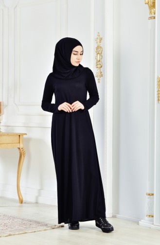 Schwarz Hijab Kleider 6095-03