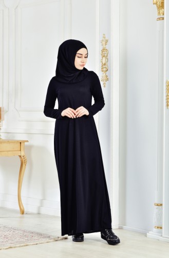 Umrah Kleid mit Kopftuch Geschenk 6095-03 Schwarz 6095-03