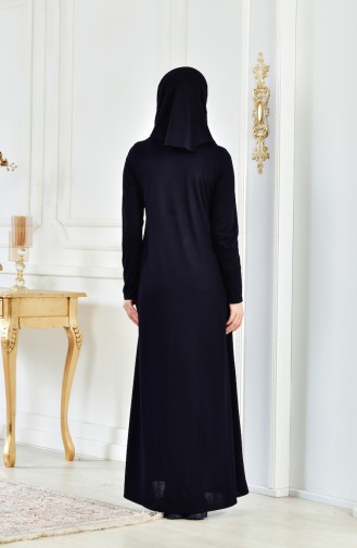 Schwarz Hijab Kleider 6095-03