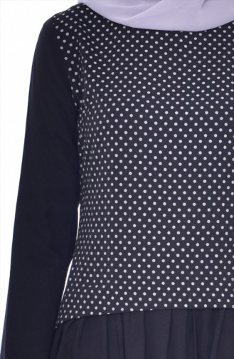 Suite- Looking Polka Dot Dress 2969-01 Black 2969-01