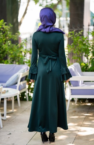 Emerald Green Hijab Dress 4052-03