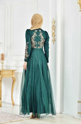 Sequined Evening Dress 1510-02 Emerald Green 1510-02