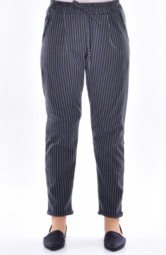 Cepli Striped Pantolon 1335-06 Coal 1335-06