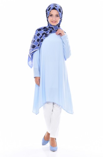 Tunique Asymétrique 1220-04 Bleu Bébé 1220-04