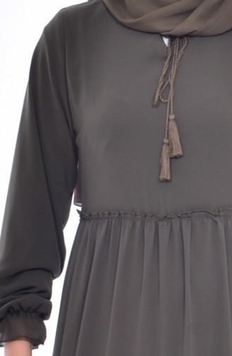 Bağcıklı Elbise 1892-02 Haki
